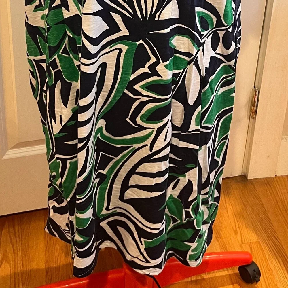 NWT Talbots Nantucket Slub Short Sleeve Shift Dress - Expressive Palms Womens 2X - Picture 4 of 6